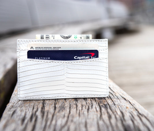 Wallet white  cocodrile leahter