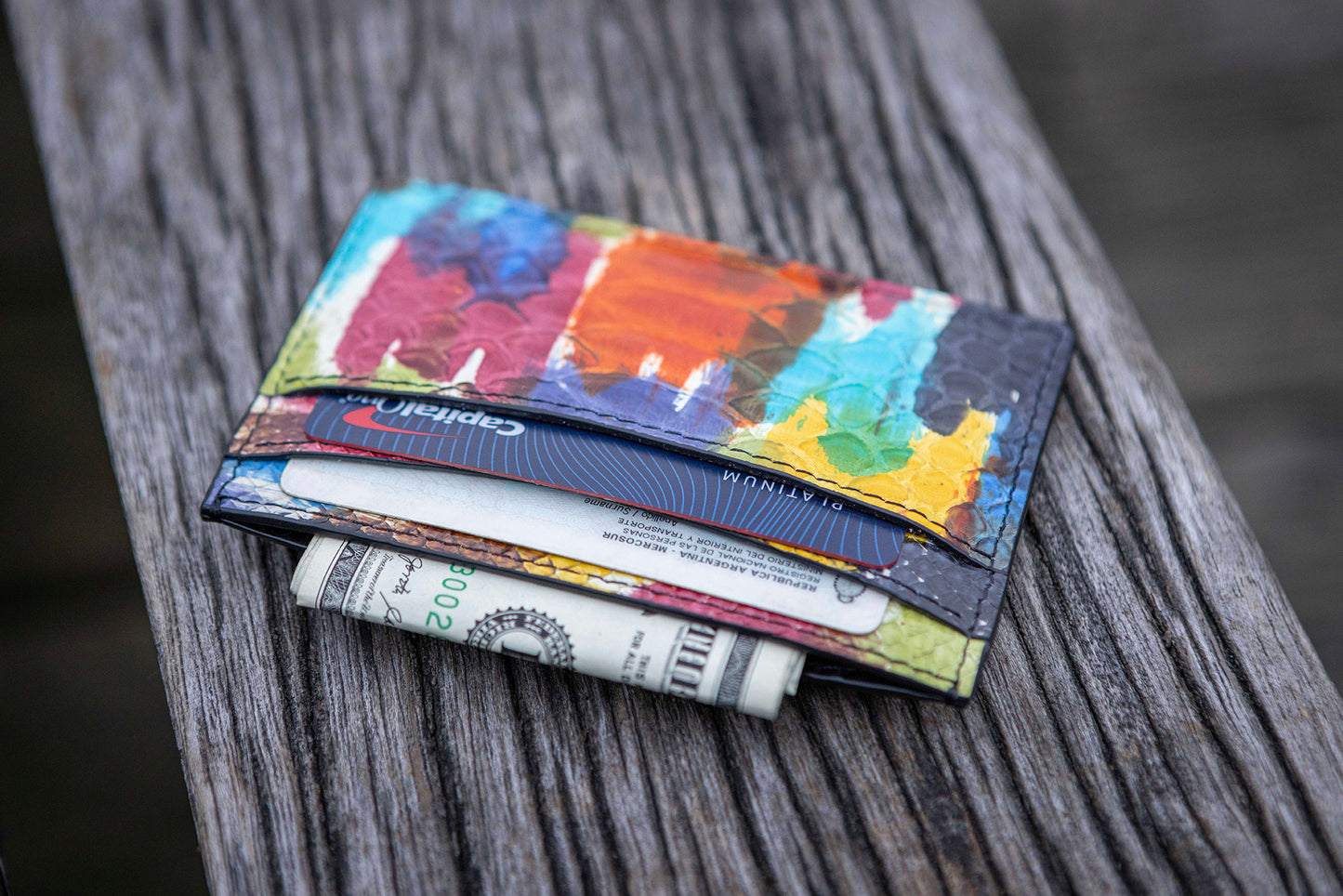 Wallet rainbow cocodrile leahter